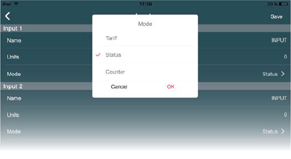O MYeBOX® dispõe de duas entradas digitais totalmente configuráveis pelo utilizador para se ajustar às necessidades de cada instalação.
